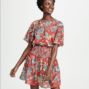 Shoshanna Emma Smocked Waist Floral MINI dress